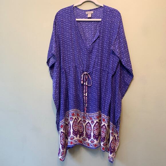 CLEARANCE World Market Swim Cover Up Women One Size Blue - Picture 1 of 7